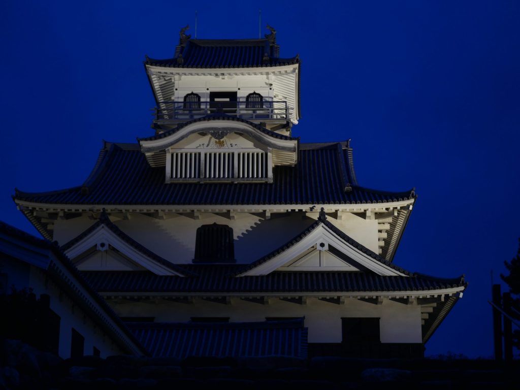 Le chateau d'hikone la nuit